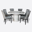 Dining - Round Marble Dining Set - 837 